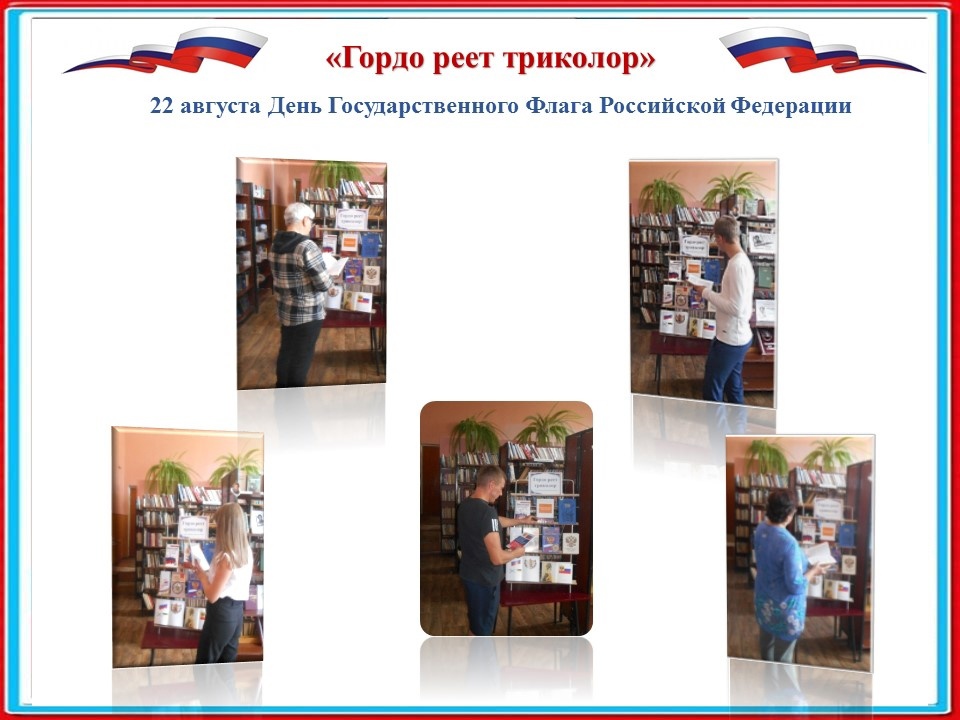 В Суземской районной библиотеке открылась книжная выставка «Гордо реет триколор»